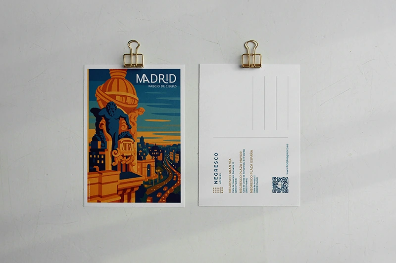 diseno-postal-madrid Diseño gráfico de postales