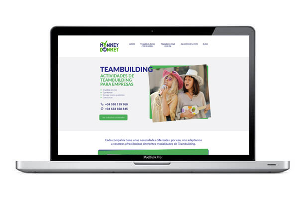 Diseño web para empresa de teambuilding